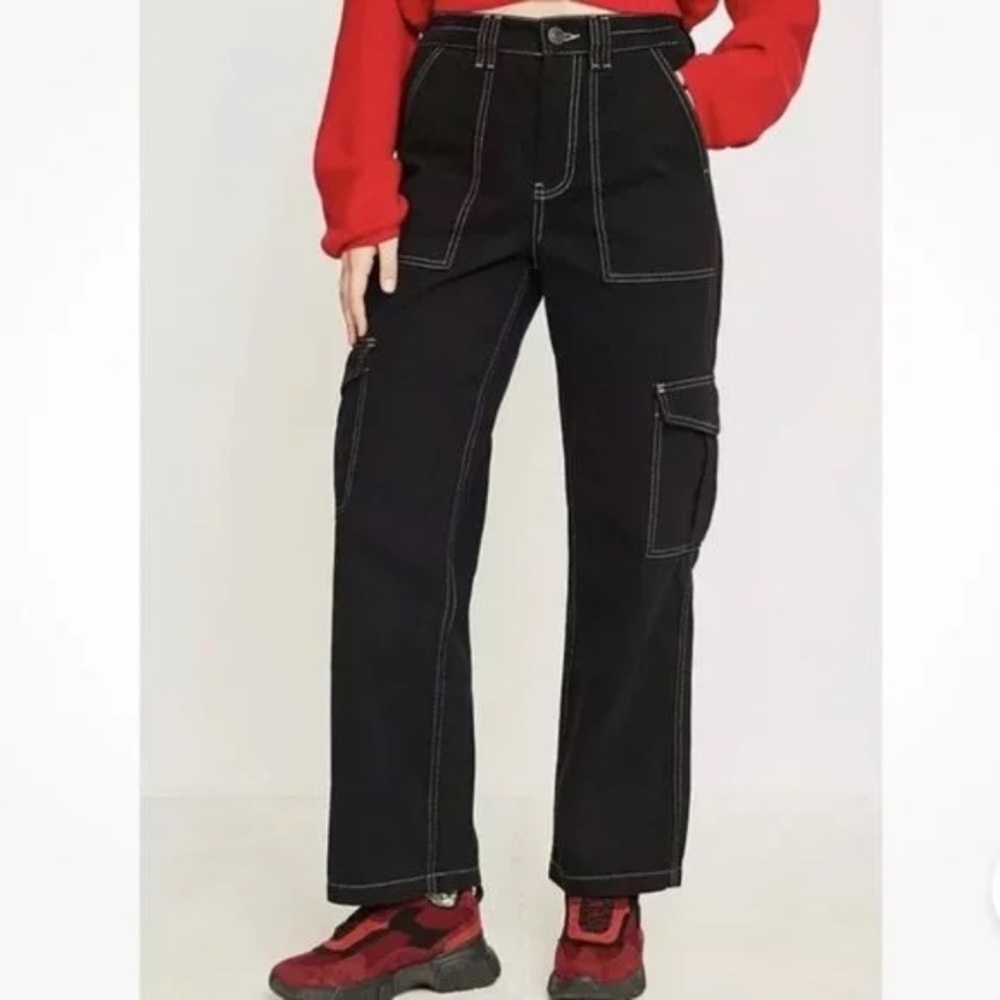 BDG Urban Outfitters Relaxed Skate Jeans Size W 26 Black Cargo 2